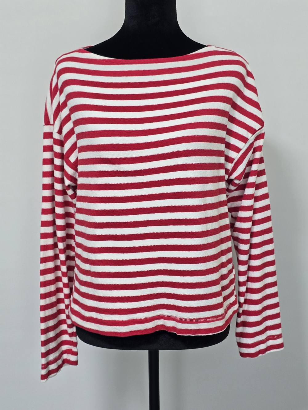 Universal Thread Red and White Striped Boatneck Sweater